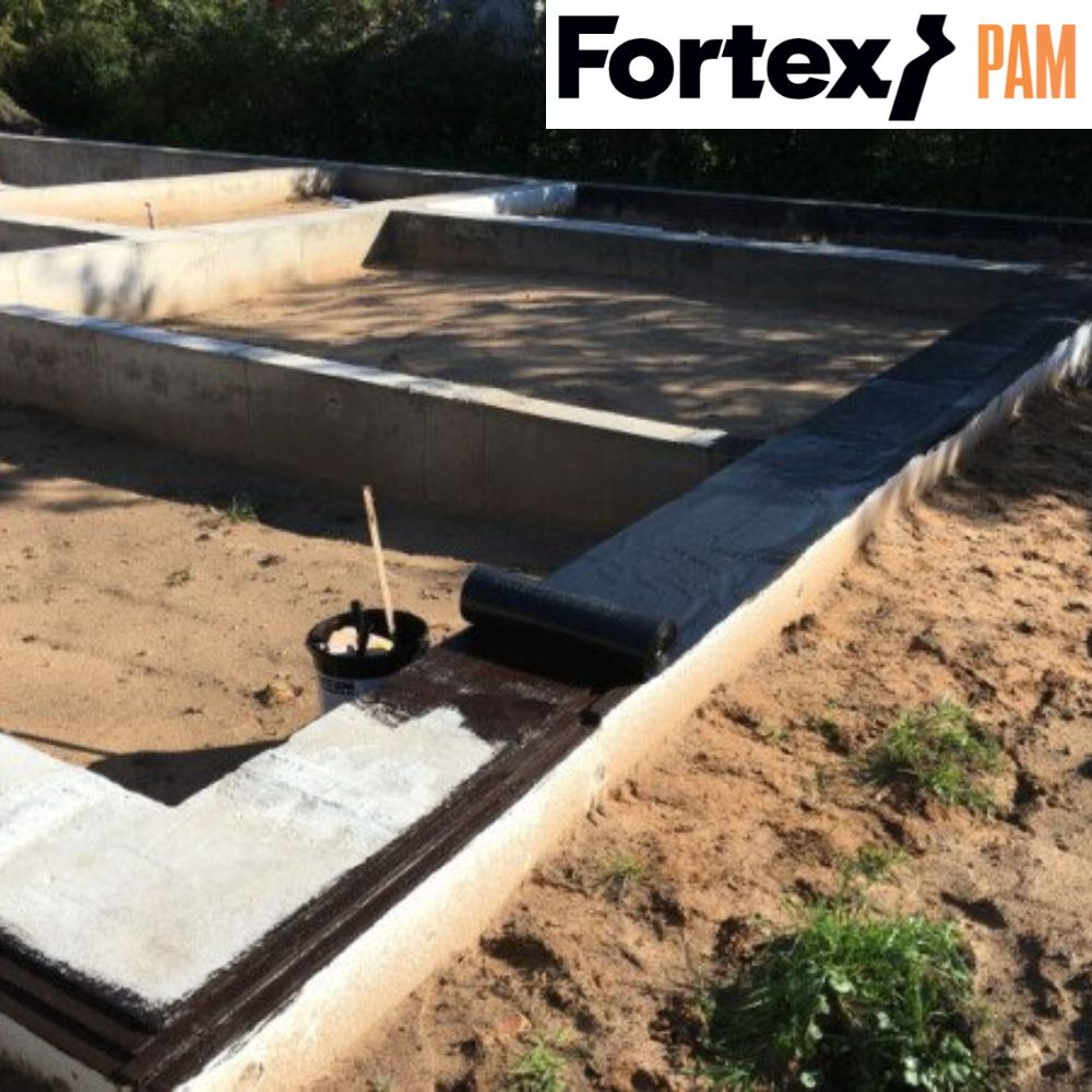 Дренажная мембрана Fortex DREN с геотекстилем для фундамента